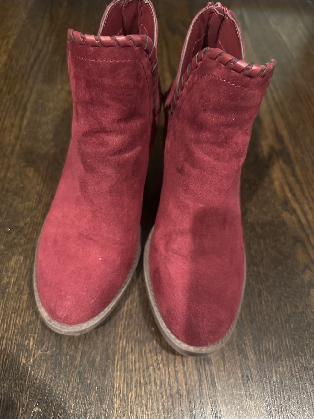 Market & Spruce Burgundy Suede Ankle Boots